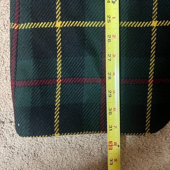 Vtg 90s Wool Blazer & Skirt 2-Pc Suit Size 10 Plaid Academia Professor Holiday - Picture 7 of 16